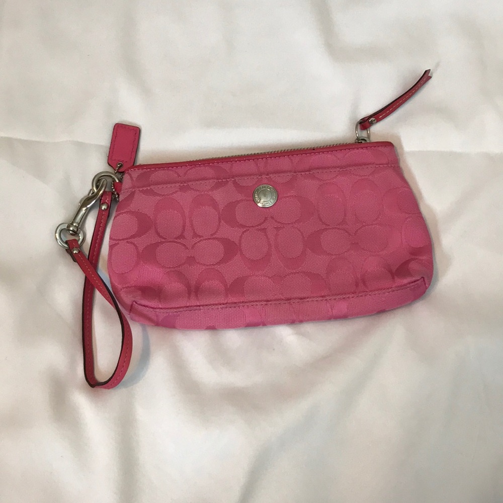 Pink Coach Clutch Wristlet